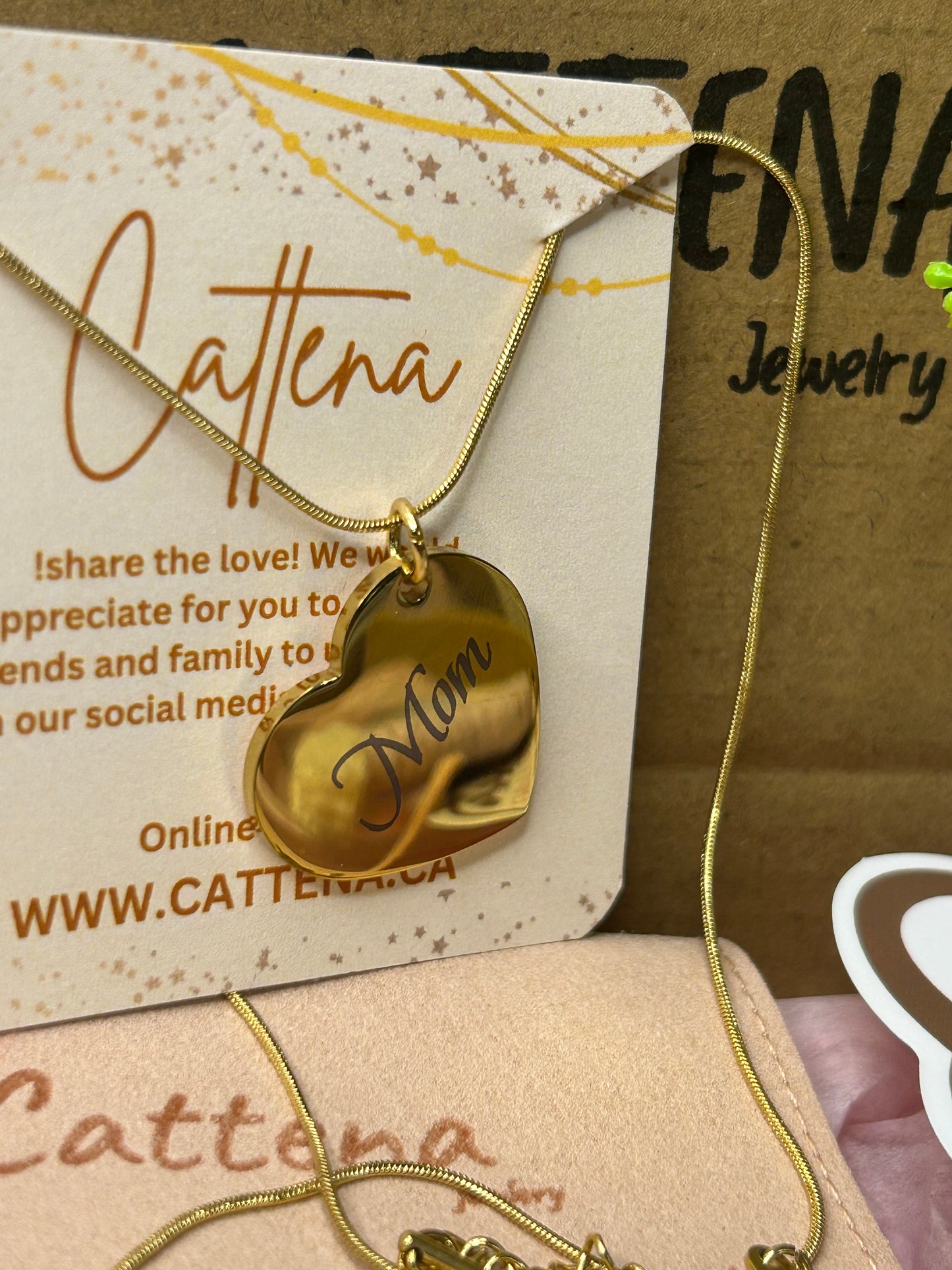 Necklace Heart shape tag personalized