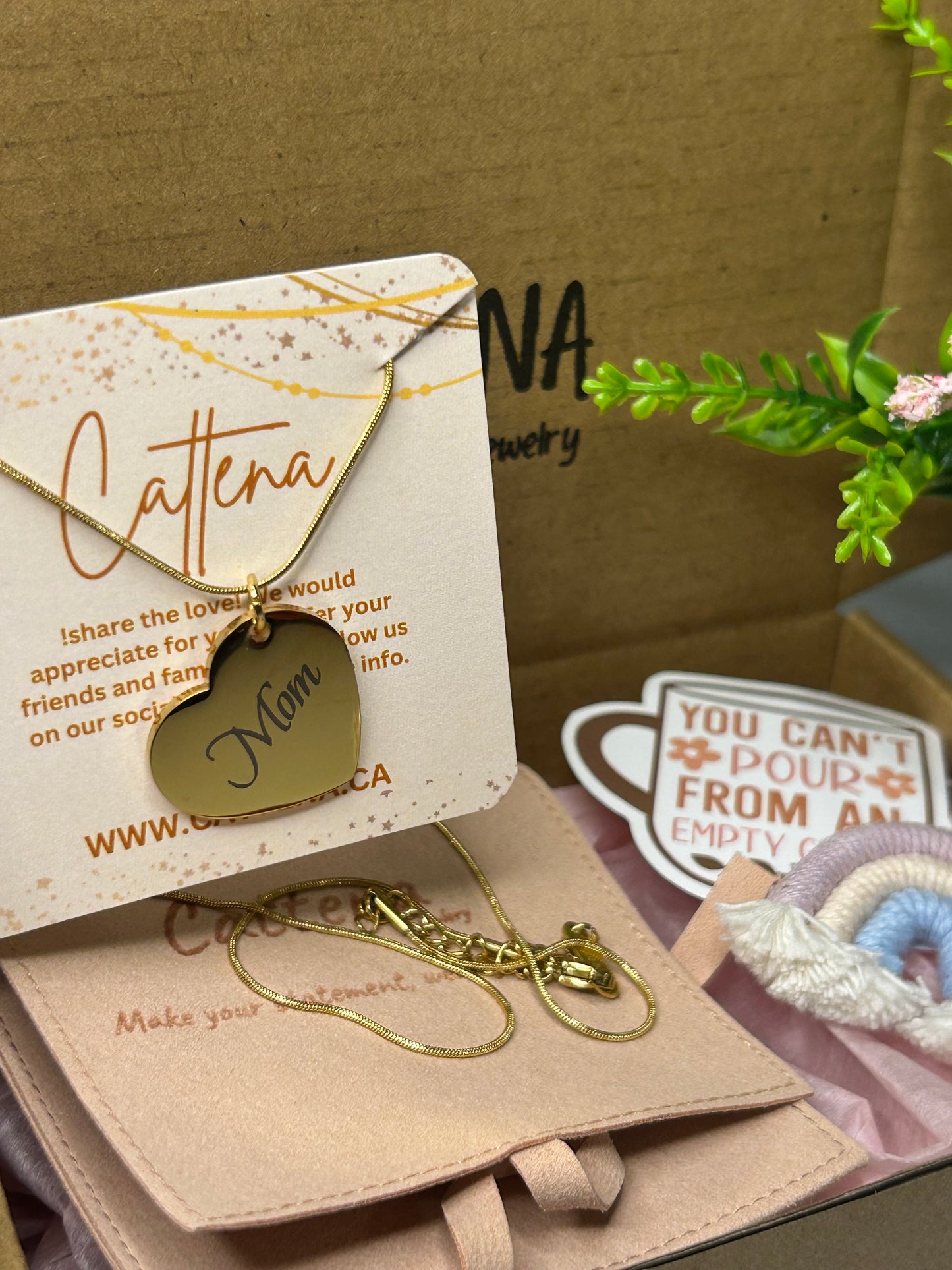 Necklace Heart shape tag personalized