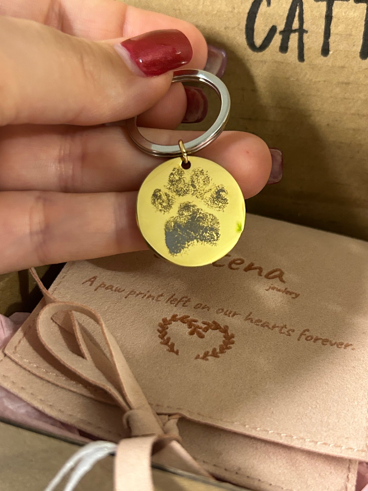 Keychain engraving tag (rectangular, circle or heart shape tag)