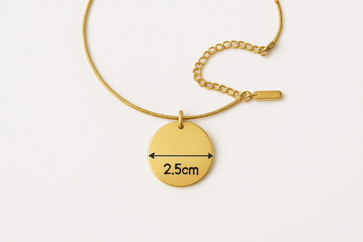 Circular Tag Necklace - Tag Diameter Measurement