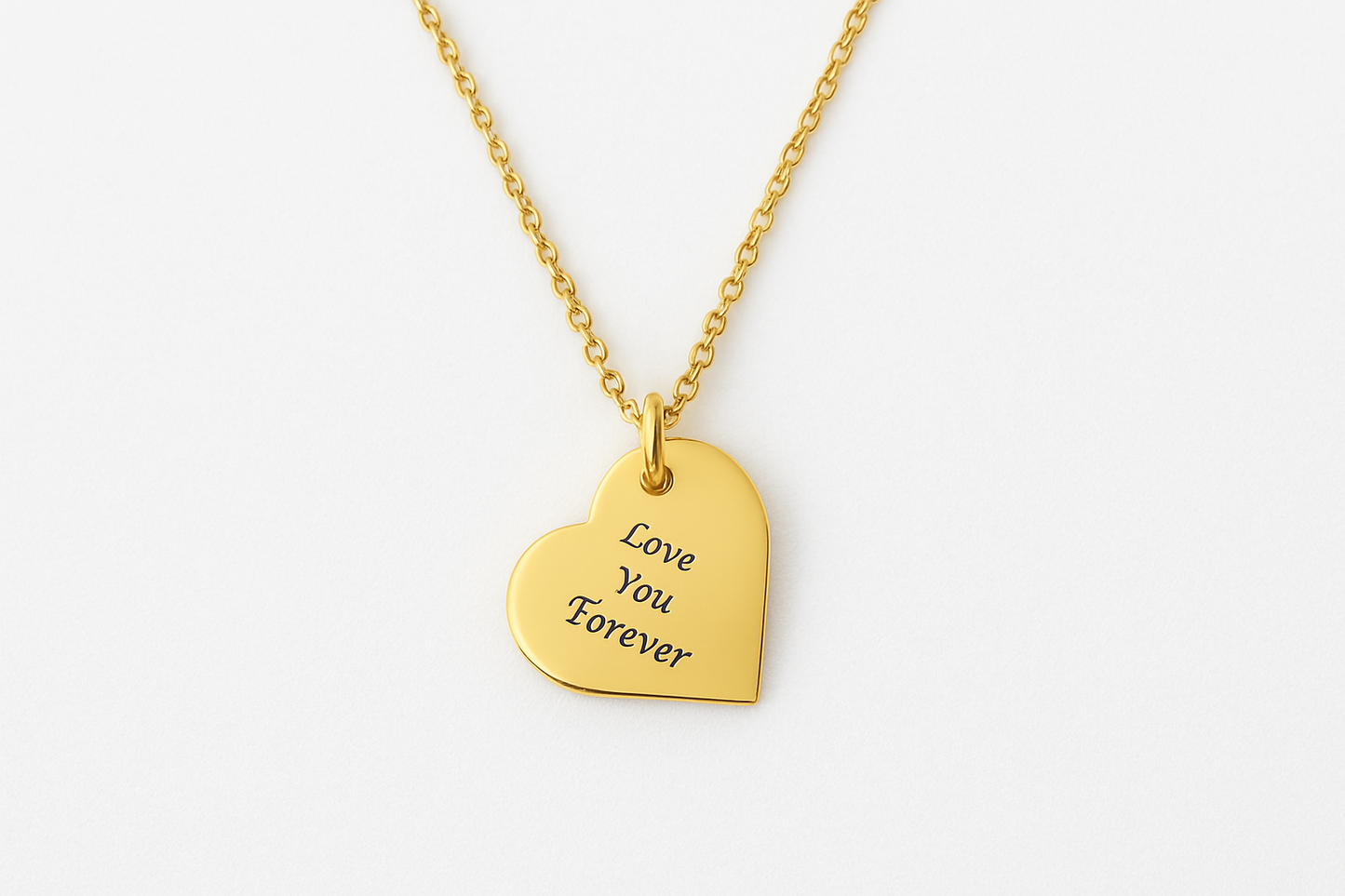 Heart-Shaped Tag Necklace - Corner Attachment