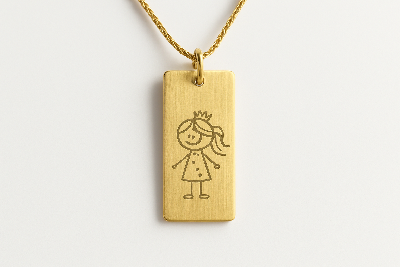 Single rectangular gold tag