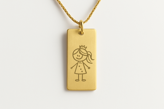 Single rectangular gold tag